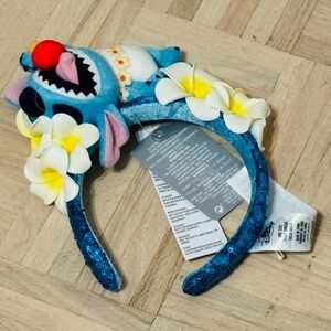 Disney - Stitch headband with Plumeria, Blue Sequins, Brand New with Tags!